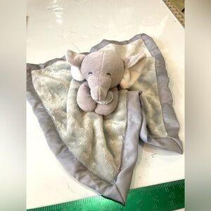 Carters Gray Elephant Plush Satin Lovey Baby Security Blanket Stuffed Toy Baby